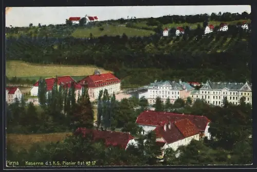 AK Pirna, Kaserne d. 1. K. S. Pionier Bat. Nr. 12