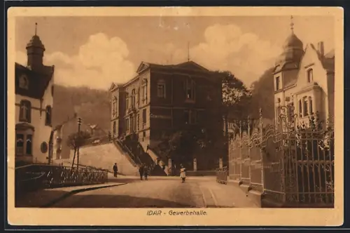 AK Idar, Gewerbehalle mit Strasse