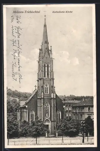 AK Meissen-Triebischtal / Elbe, Katholische Kirche