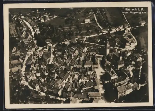AK Haslach i. K., Ortsansicht vom Flugzeug aus