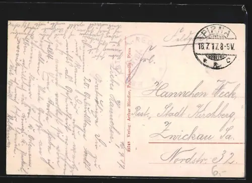 AK Pirna, Kasernement der 1. Abteilung 5. Feldartillerie-Regiment Nr. 64