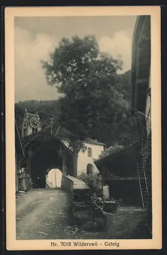 AK Wilderswil-Gsteig, Strassenpartie mit Tor