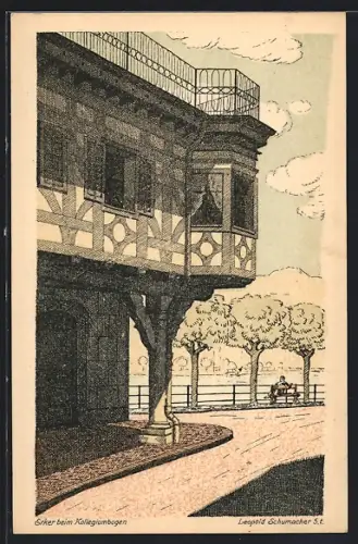 AK Alt - Luzern, Erker beim Kollegiumbogen