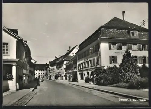 AK Zurzach, Strasse Schwertgasse mit Gasthaus