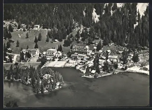 AK Champex-Lac, Teilansicht, Fliegeraufnahme