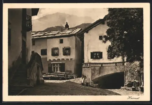 AK Zuoz, Blick auf Häuser des Ortes