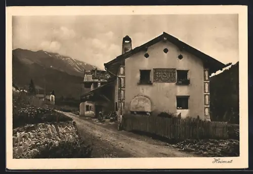 AK Sta. Maria im Münstertal, Ortspartie mit Bergen