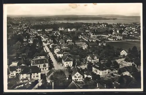 AK Kreuzlingen-Emmishofen, Strassenpartie mit Blick auf Konstanz