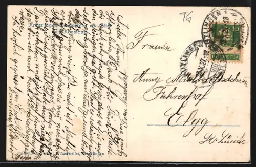 AK Kreuzlingen-Emmishofen, Strassenpartie mit Blick auf Konstanz