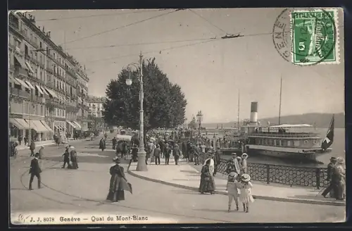 AK Genéve, Quai du Mont-Blanc