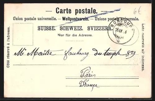 AK Boncourt, Teilansicht mit Kirche