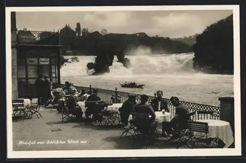 AK Rheinfall, Wasserfall vom Cafe Schlösschen Wörth aus
