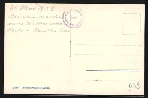 AK Rheinfall, Wasserfall vom Cafe Schlösschen Wörth aus