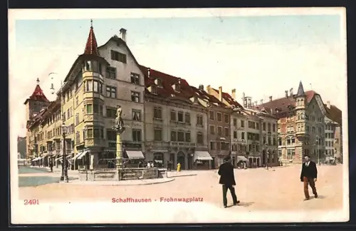 AK Schaffhausen, Brunnen auf dem Frohnwagplatz