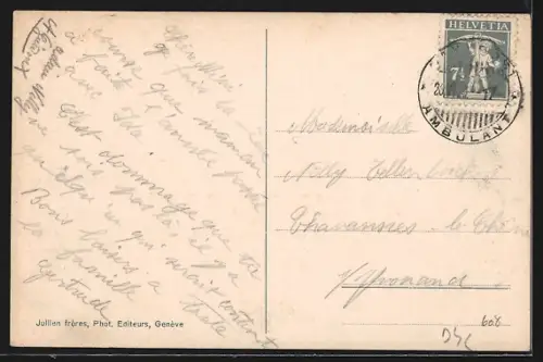 AK Genève, Kirche, Denkmal, Strassenpartie