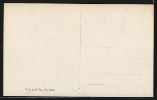 AK Saas-Fee, Ortspartie mit Kirche