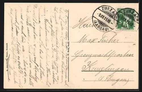 AK Zurzach, Teilansicht mit Kirche