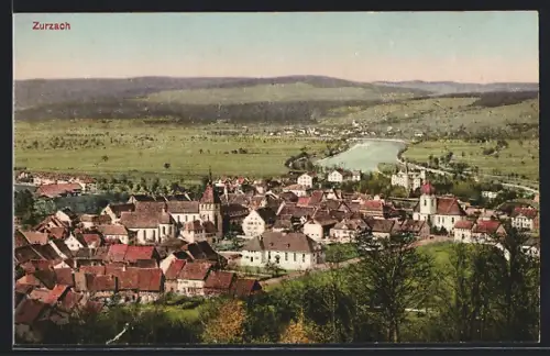 AK Zurzach, Teilansicht mit Kirche