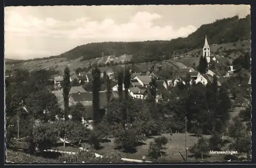 AK Unterendingen, Teilansicht mit Kirche