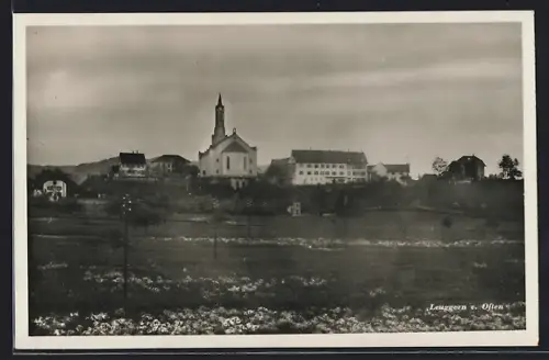 AK Leuggern, Ortspartie mit Kirche von Osten