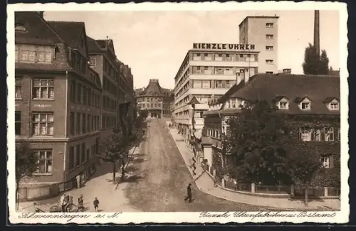 AK Schwenningen a. N., Kienzle Uhrenfabriken und Postamt