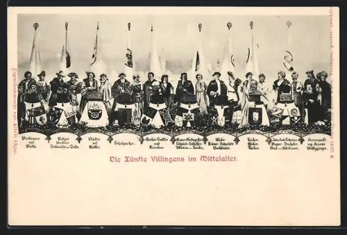 AK Villingen / Baden, Zünfte Villingens im Mittelalter