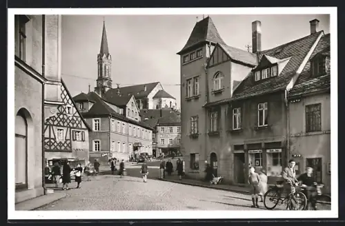 AK Münchberg /Ofr., Fachwerkhäuser im Ort