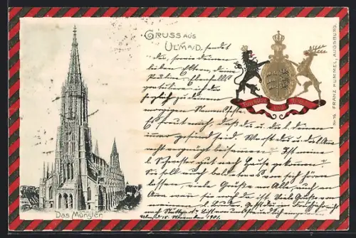 Lithographie Ulm a. D., Münster, Wappen