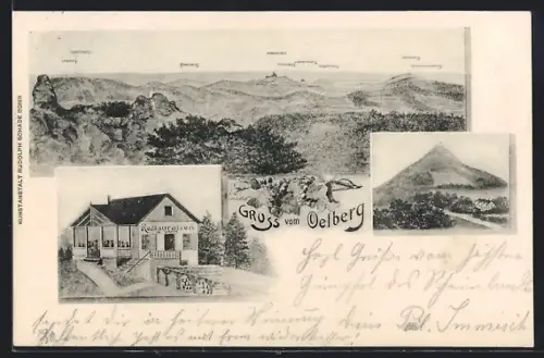AK Oelberg / Königswinter, Restaurant Oelberg, Gebirgsansicht