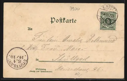 Lithographie Ulm / Donau, Münster, Innenansicht