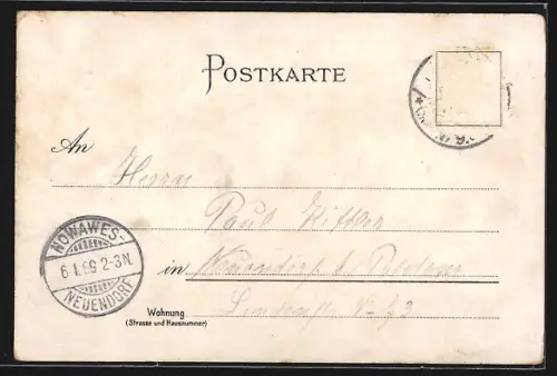 Lithographie Alt-Frankfurt, Stadtansicht mit Dom, Brücke und Wappen