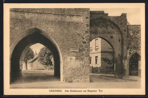 AK Gransee, Alte Stadtmauer am Ruppiner Tor