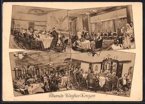 AK Berlin-Schöneberg, Gasthaus Rats-Weinkeller, Abends Künstler Konzert