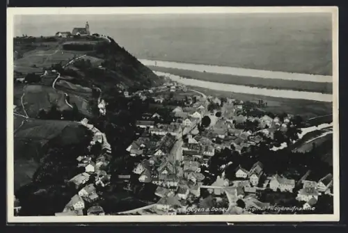AK Bogen a. Donau, Teilansicht, Fliegeraufnahme