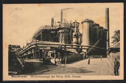 AK Neunkirchen / Saar, Hochofenanlage der Firma Gebr. Stumm