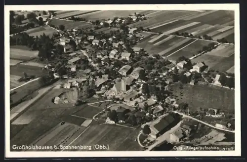 AK Grossholzhausen b. Brannenburg, Teilansicht, Fliegeraufnahme