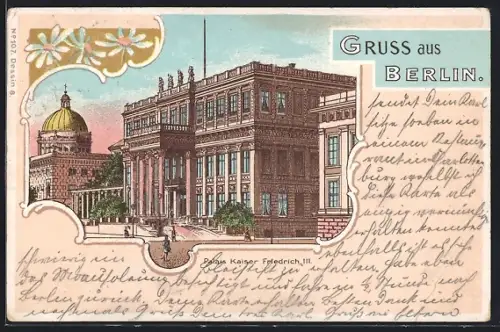 Lithographie Berlin, Palais Kaiser Friedrich III.