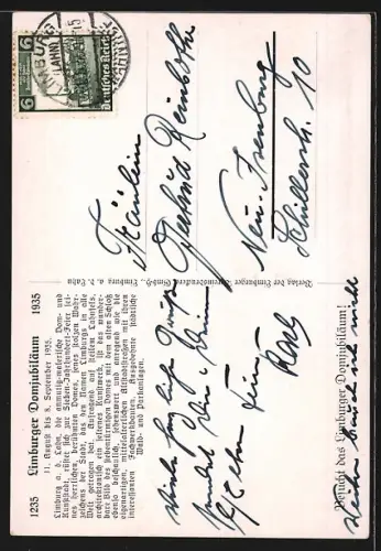 AK Limburg a. d. Lahn, Dom mit Lahn und umliegenden Gebäuden