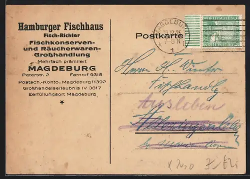 AK Magdeburg, Hamburger Fischhaus Fisch-Richter, Fischkonserven- und Räucherwarengrosshandlung