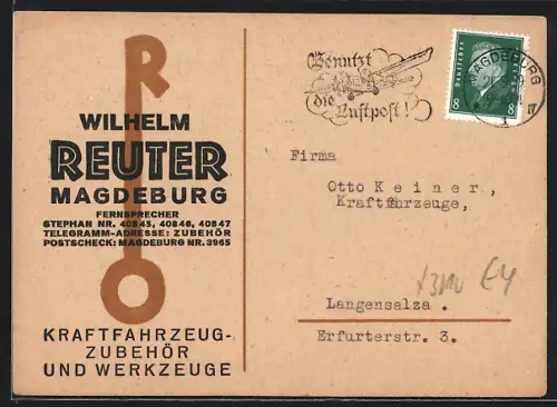 AK Magdeburg, Kraftfahrzeug-Zubehör und Werkzeuge Wilhelm Reuter