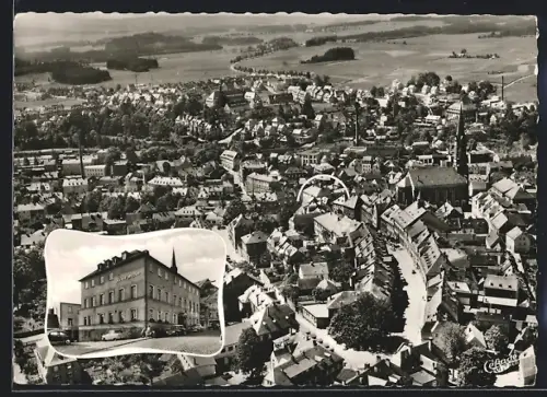 AK Münchberg /Obfr., Hotel Adler, Stadtansicht