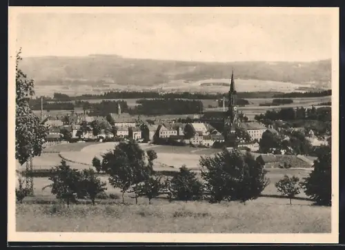 AK Münchberg, Panorama mit Kirche