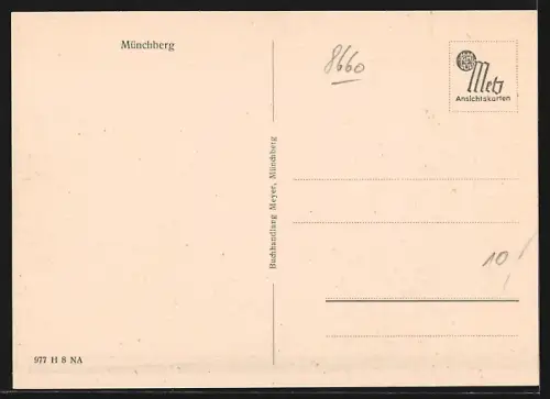 AK Münchberg, Panorama mit Kirche