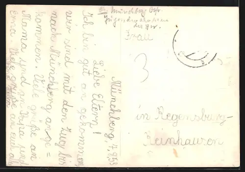 AK Münchberg, Ortsansicht mit Kirche