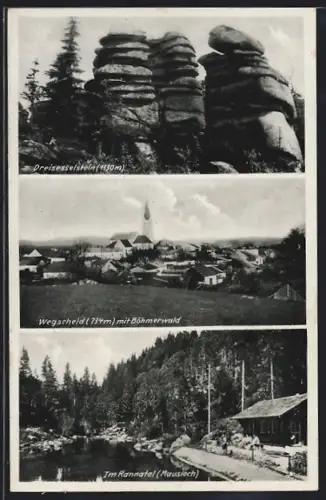 AK Wegscheid / Ndb., Dreisesselstein, Böhmerwald, Rannatal