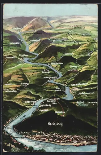 AK Heidelberg, Neckartal mit Neckargemünd, Hirschhorn und Eberbach