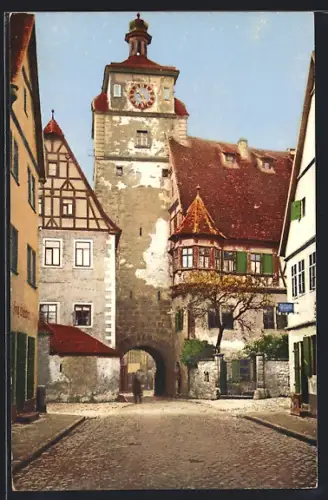 AK Rothenburg o. T., Weisser Turm mit Judentanzhaus
