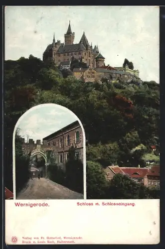AK Wernigerode, Schloss mit Schlosseingang