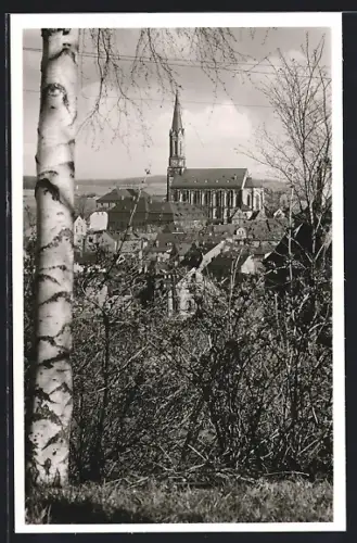 AK Münchberg /Ofr., Stadtansicht mit Kirche