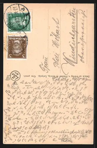 AK Coburg, Rückertstrasse mit Morizkirche